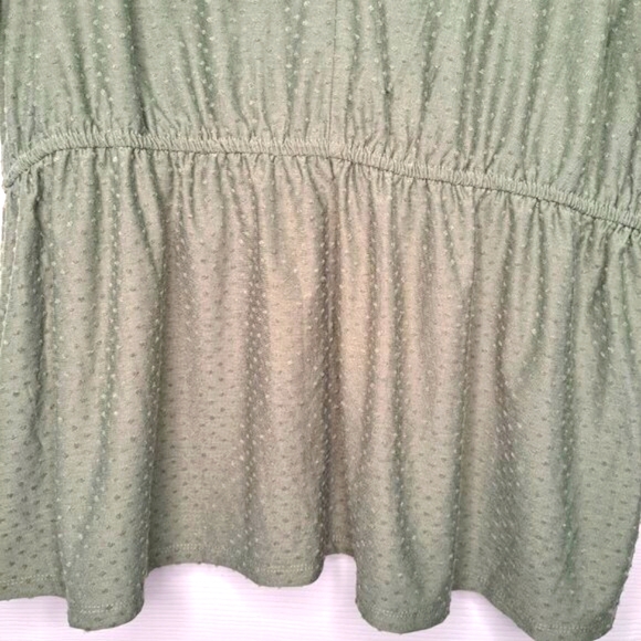 Lane Bryant Green Swing Flutter Sleeve Clip Dot Babydoll Top Plus Size 18/20 - Picture 4 of 7